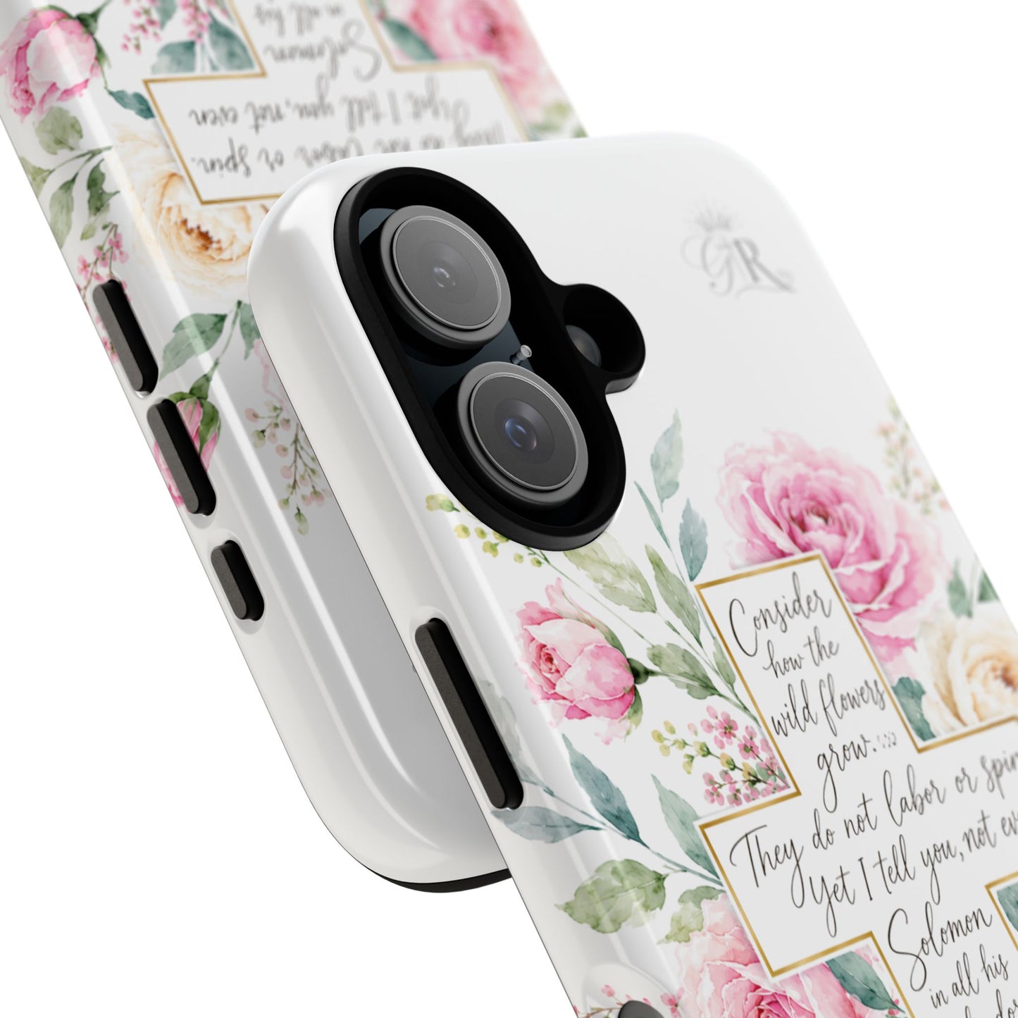 Floral Cross Scripture Phone Case | Tough Case
