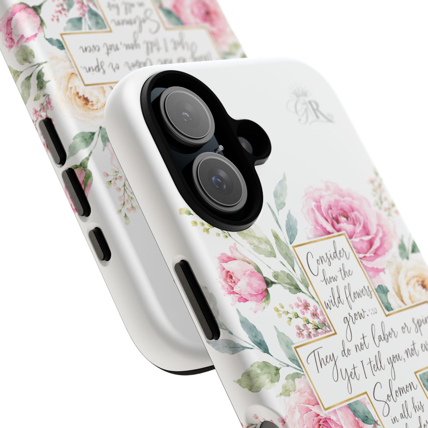 Floral Cross Scripture Phone Case | Tough Case