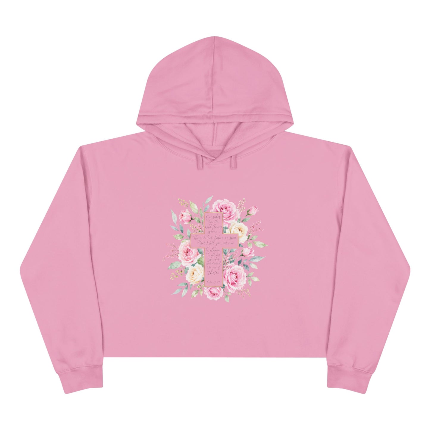 Consider the Wildflowers Hoodie | Luke 12:27 Christian Floral Cross Sweatshirt | Faith-Inspired Women's Hoodie