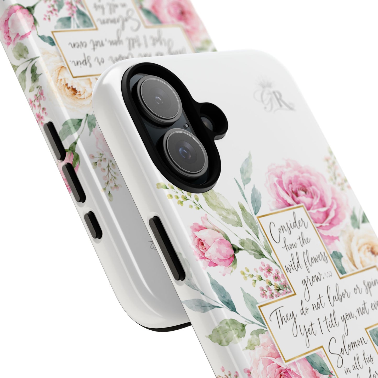 Floral Cross Scripture Phone Case | Tough Case