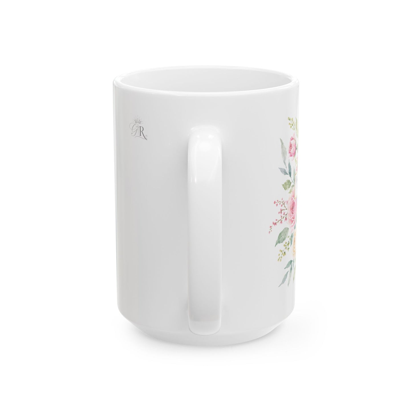 Floral Bible Verse Cross Ceramic Mug | Scripture Coffee Cup