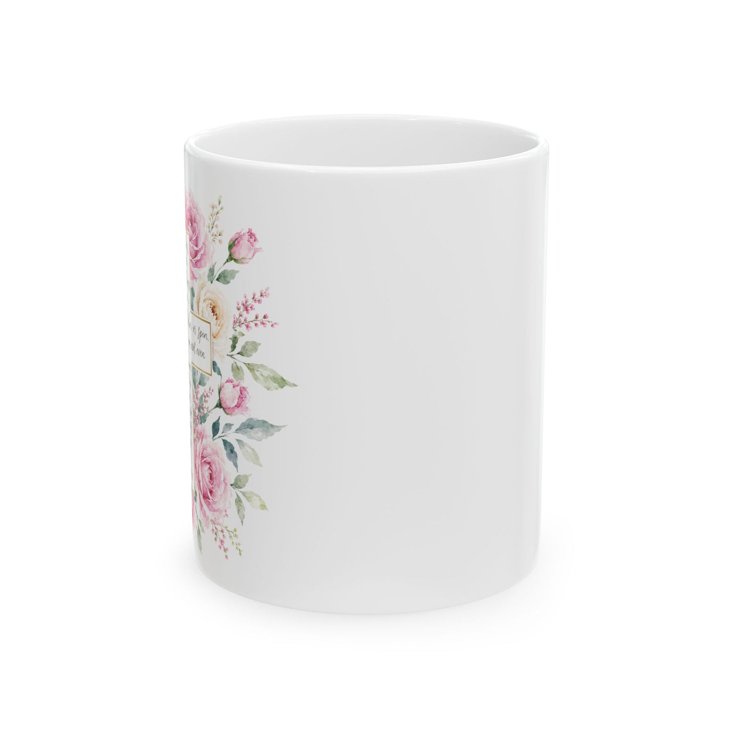 Floral Bible Verse Cross Ceramic Mug | Scripture Coffee Cup