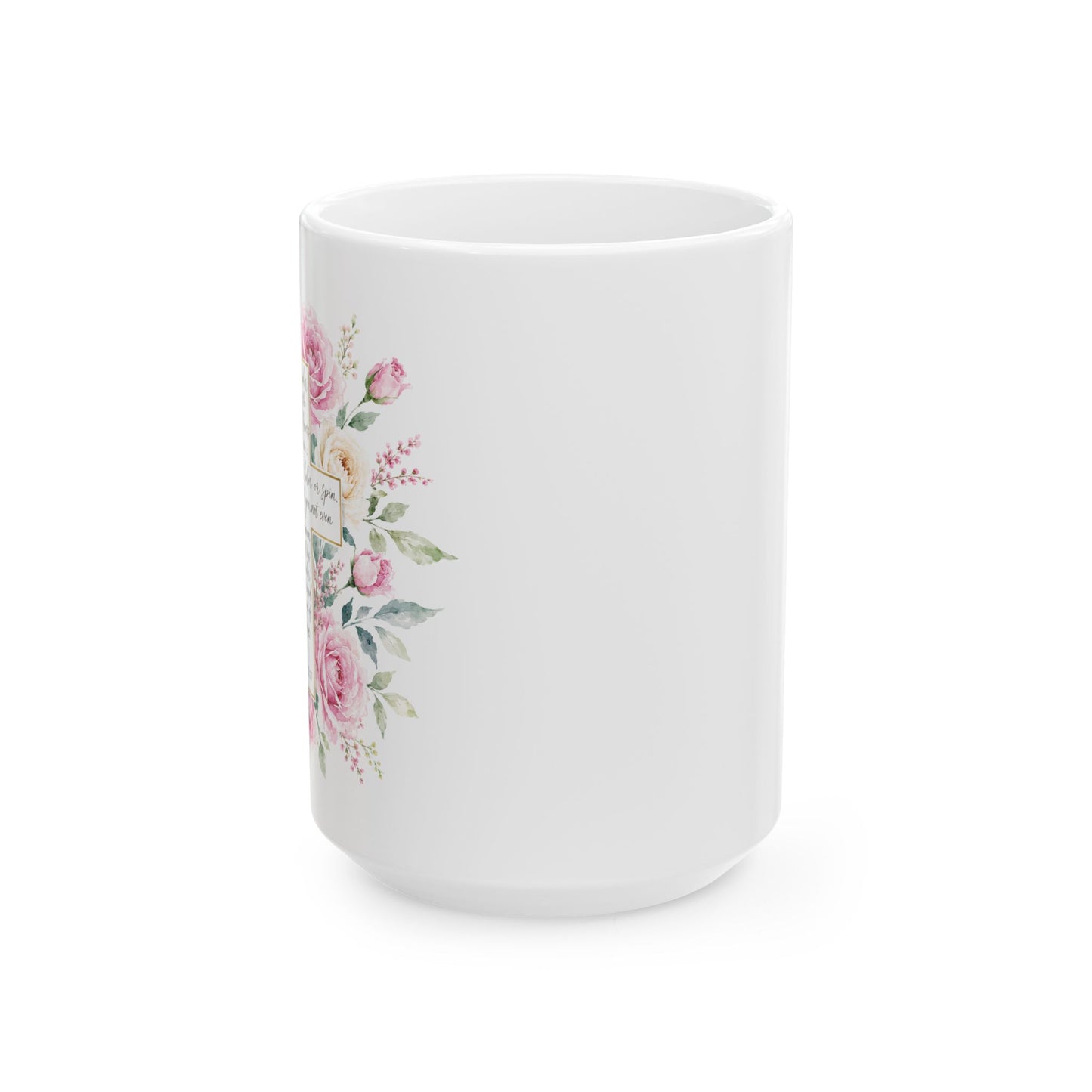 Floral Bible Verse Cross Ceramic Mug | Scripture Coffee Cup