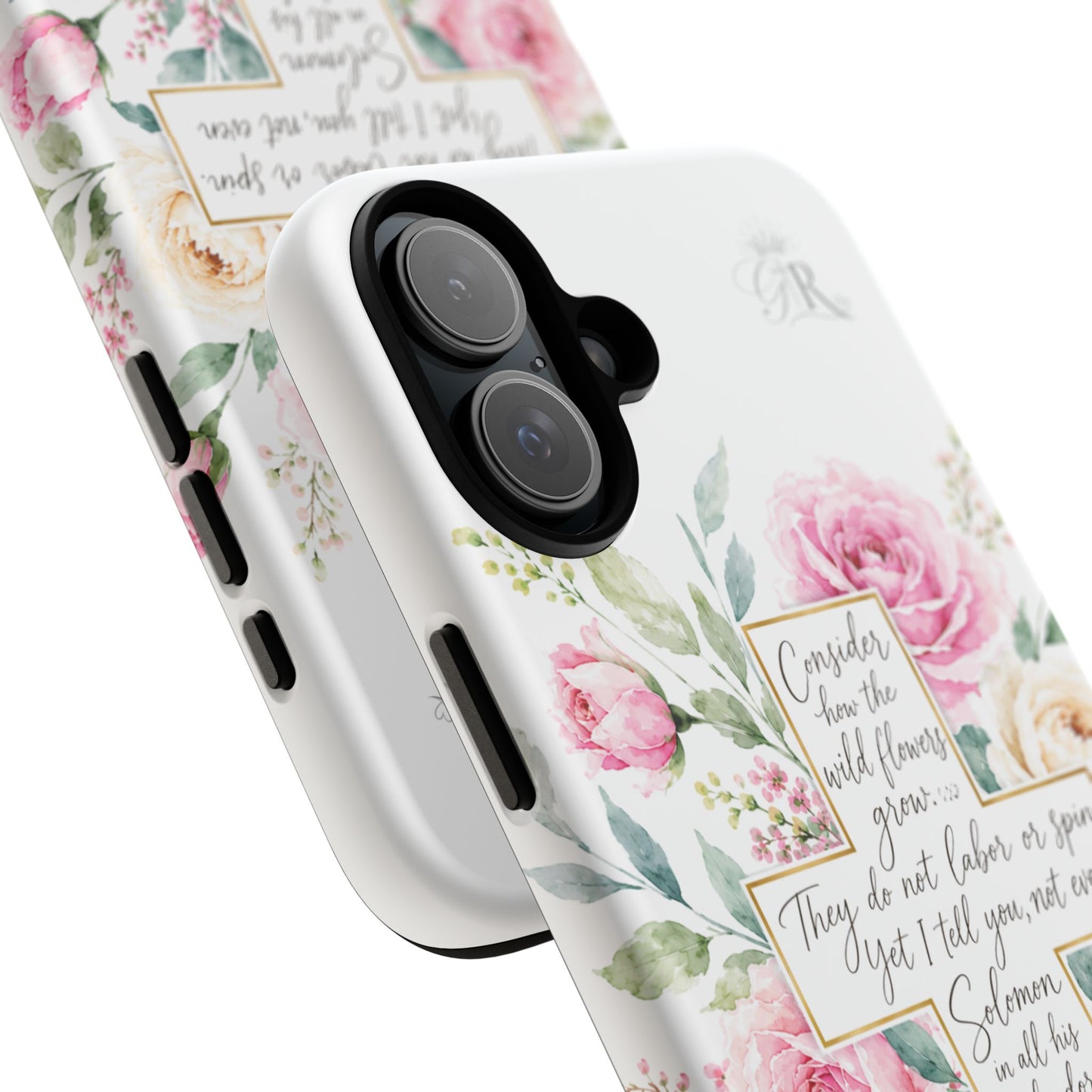 Floral Cross Scripture Phone Case | Tough Case