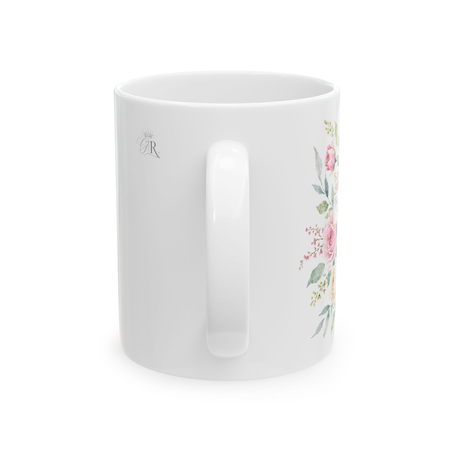 Floral Bible Verse Cross Ceramic Mug | Scripture Coffee Cup