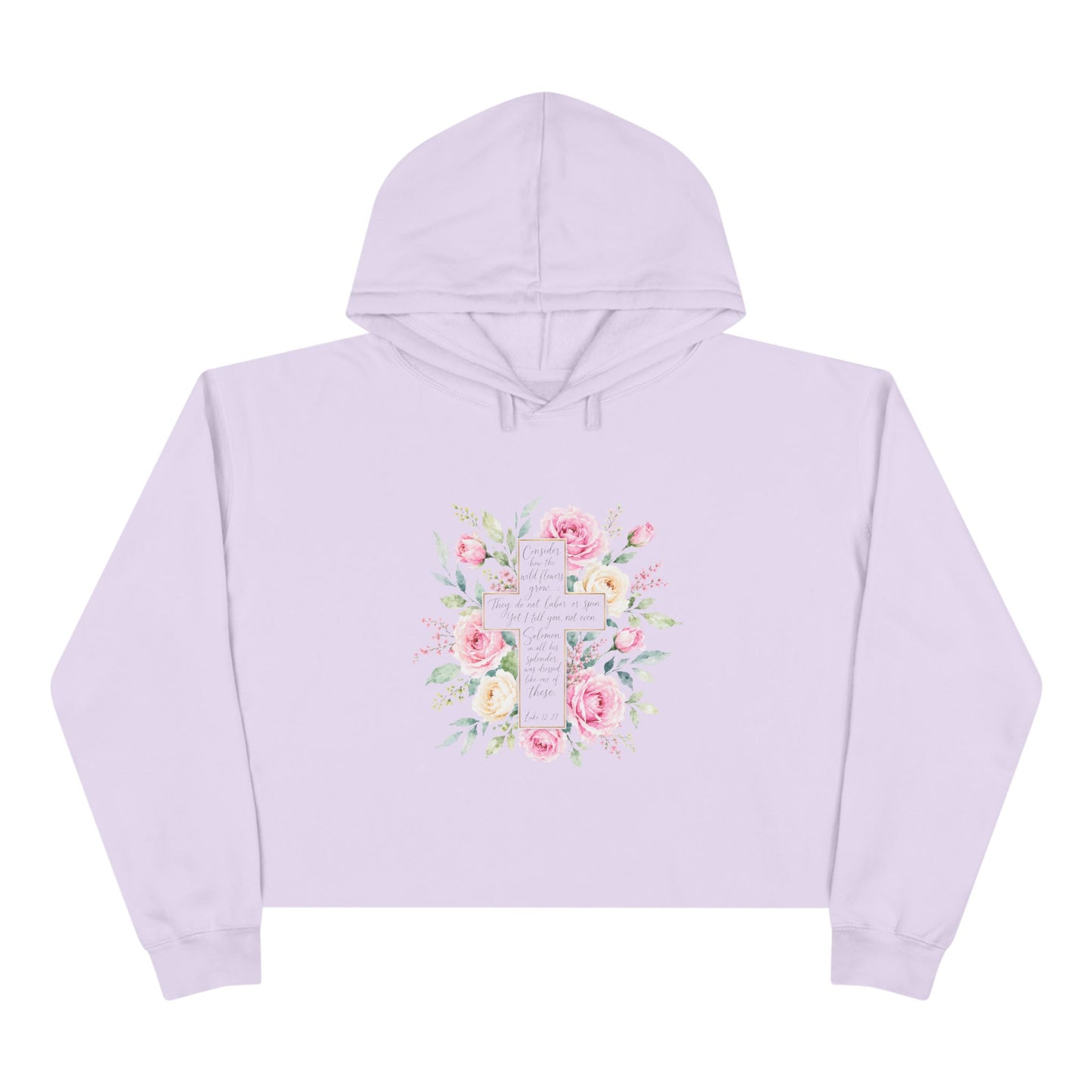 Consider the Wildflowers Hoodie | Luke 12:27 Christian Floral Cross Sweatshirt | Faith-Inspired Women's Hoodie